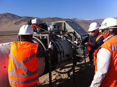 New construction of water pipeline, Chile